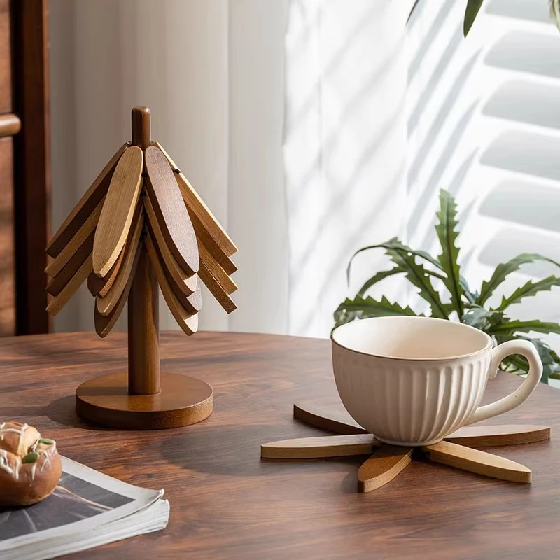 实木餐桌隔热垫一棵树防烫耐高温家用厨房菜碗垫子创意杯垫摆件