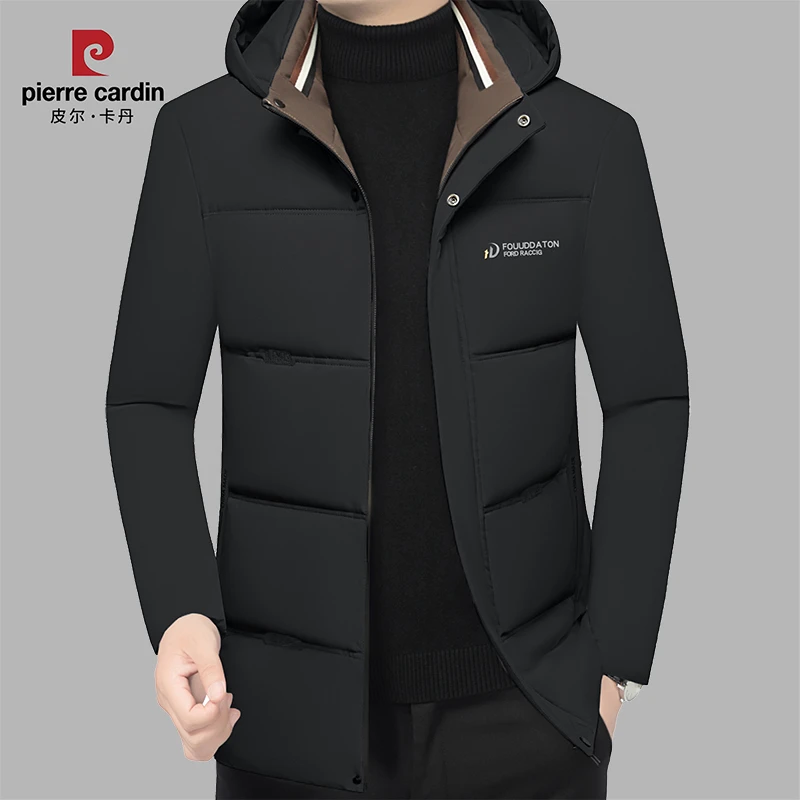 皮尔卡丹冬季新款高档男士连帽面包服加厚保暖防风棉袄棉衣棉服潮