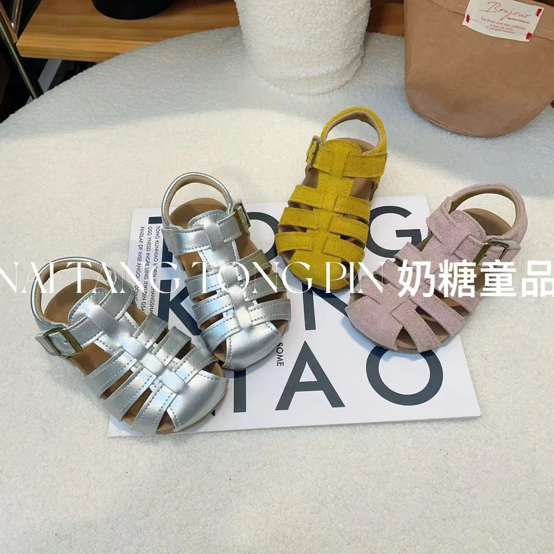 【纯爱艺术家】韩版男童复古中性风包头勃肯鞋夏季休闲女童沙滩凉鞋