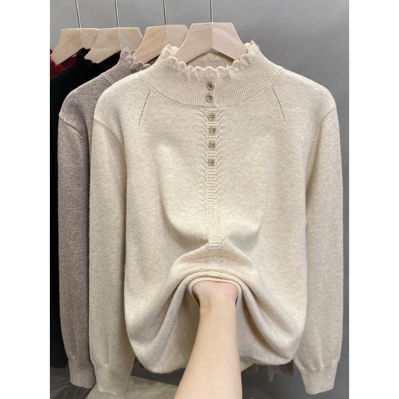 真心舒服！巨好搭！秋冬半高领打底衫毛衣女宽松显瘦内搭针织衫上衣