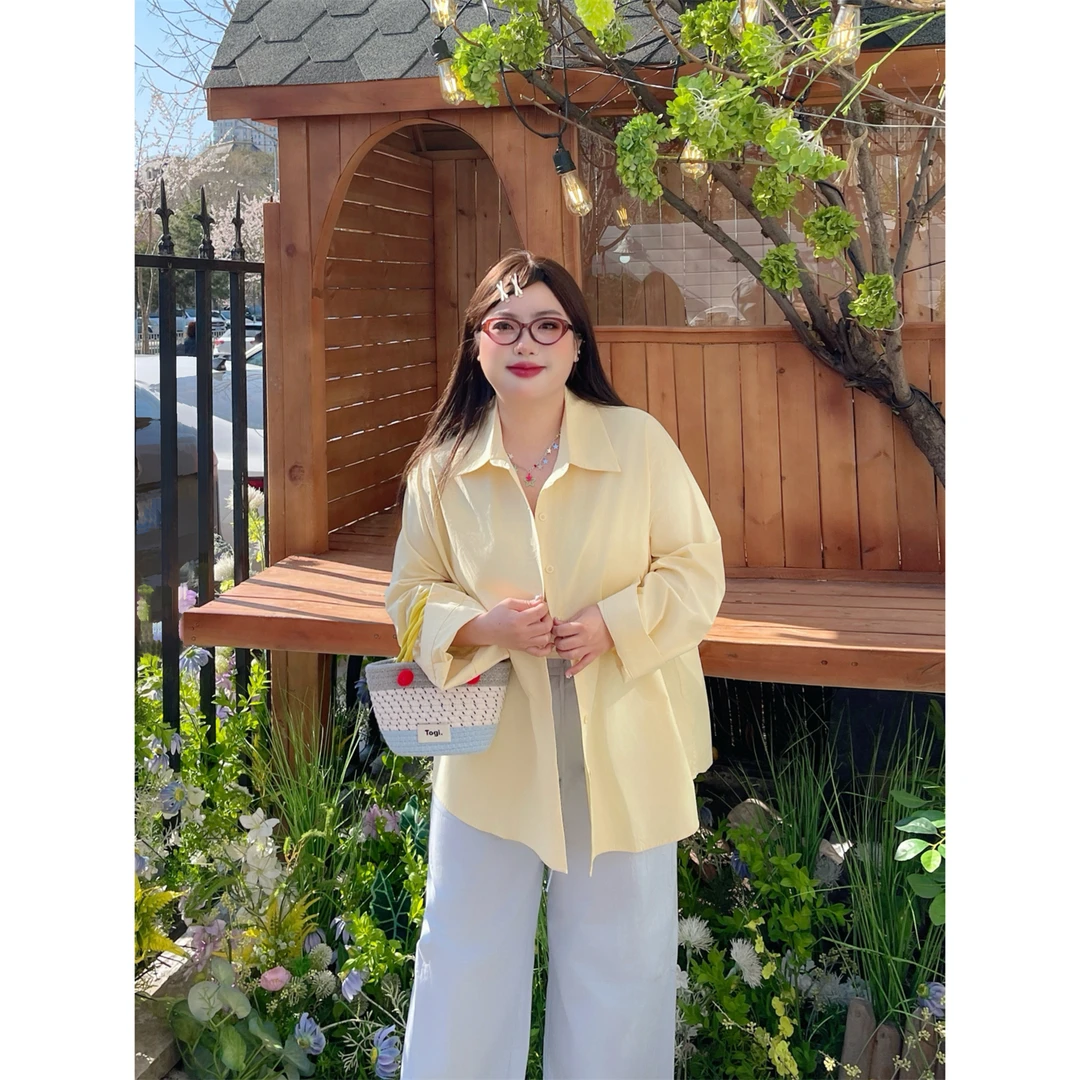 断码捡漏~维也纳歌/韩风慵懒风夏款衬衫14449花契大码200斤胖mm