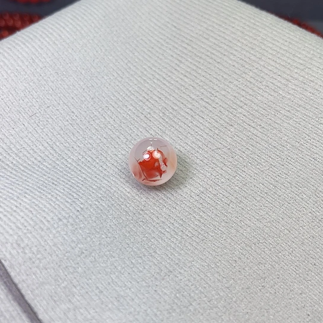 未镶嵌南红玛瑙珠宝奇石冰飘单珠14.7mm