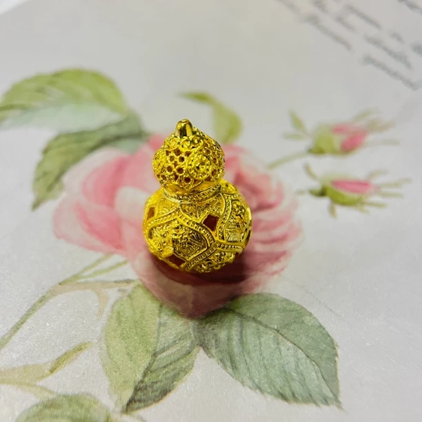 足金饰品/花丝葫芦圆扣/0.89/1B5C1977/K