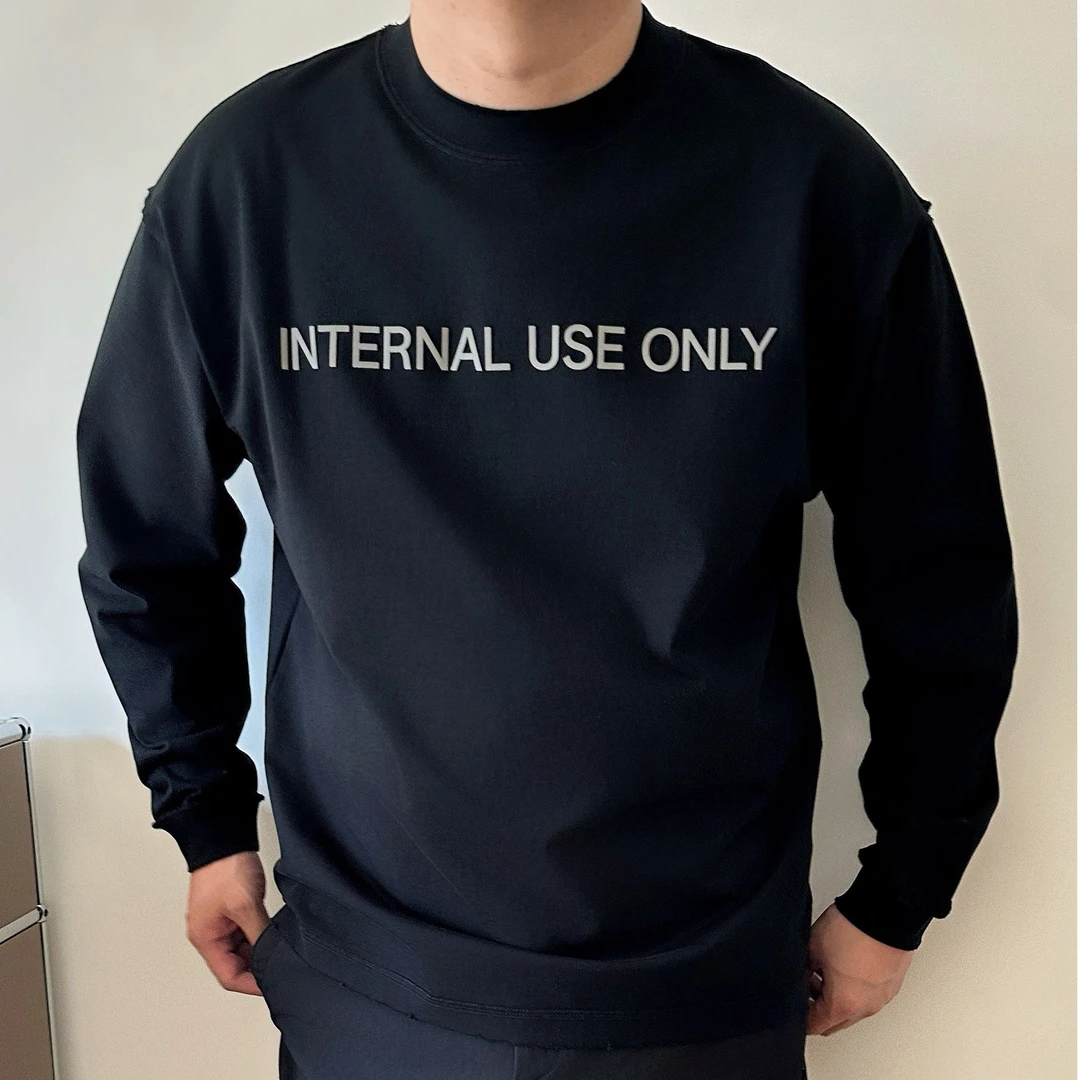 DAEVU大码男装简约重磅廓版打底衫潮胖子加肥加大男款圆领长袖T恤