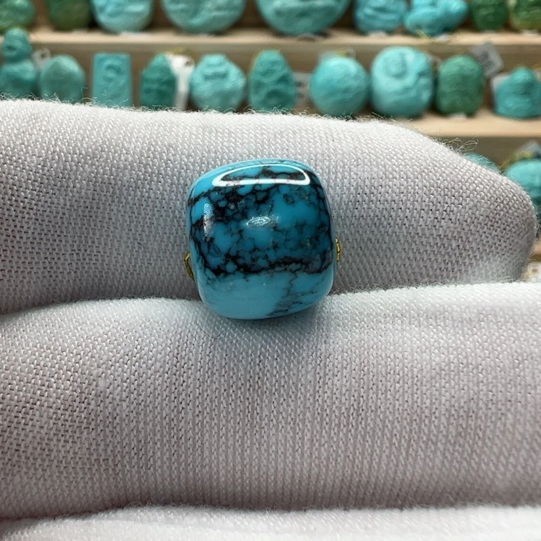 未镶嵌绿松石老型珠 11.7x10.6mm