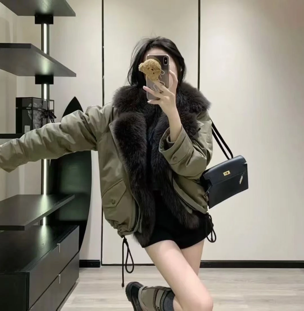 时尚休闲加厚冬季保暖皮草外套