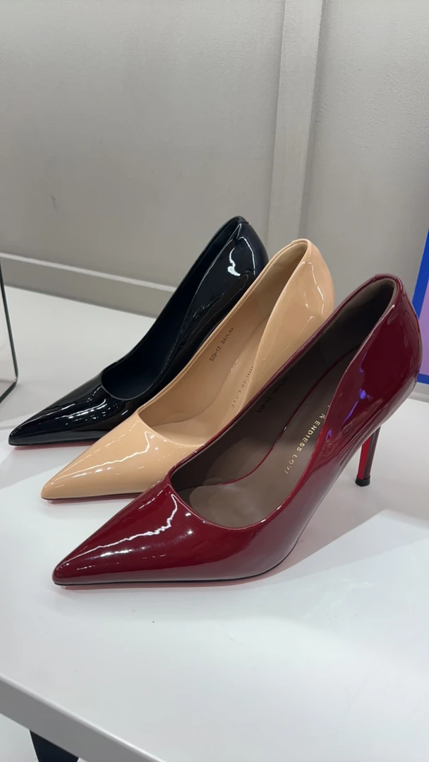 猫步·漆皮高跟鞋女细高跟新款通勤尖头时尚百搭浅口单鞋