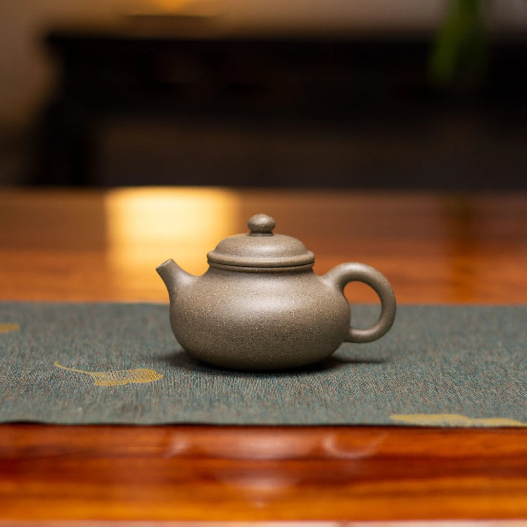 宜兴紫砂壶原矿0添加青段容天泡茶壶140CC小品茶壶精工半手工茶具