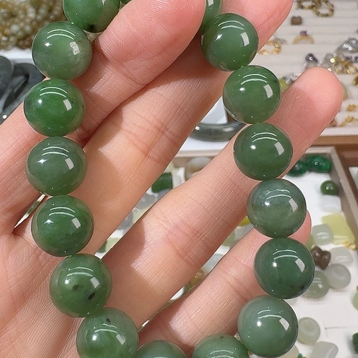和田玉（碧玉）未镶嵌手链12mm