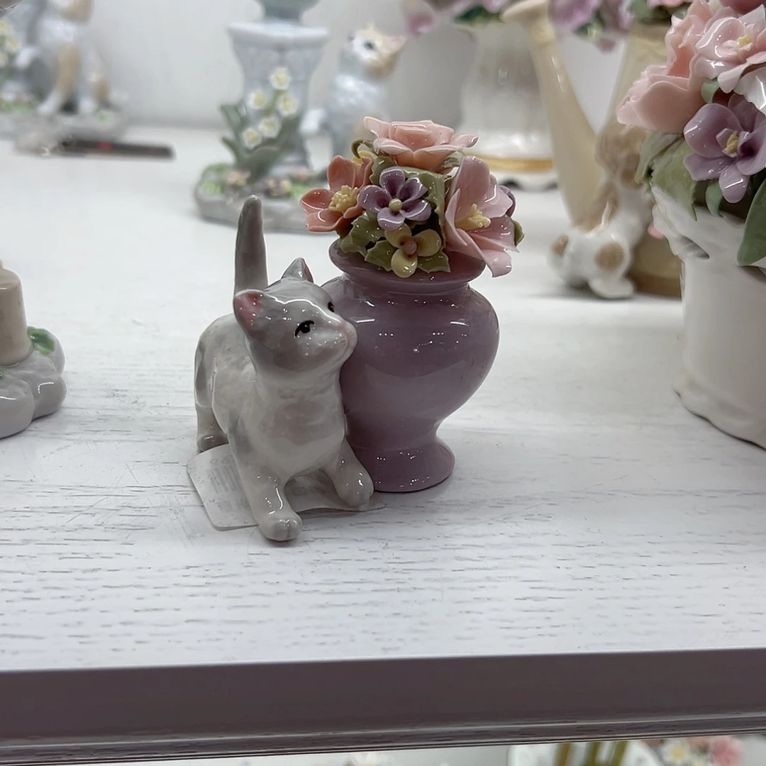 陶瓷0201骨瓷花坛猫咪