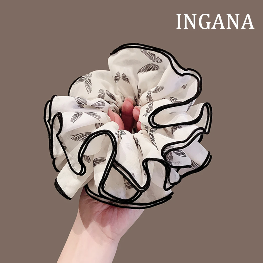 韩系撞色蝴蝶大肠发圈高级感时尚女新款低马尾头绳发饰弹力发绳