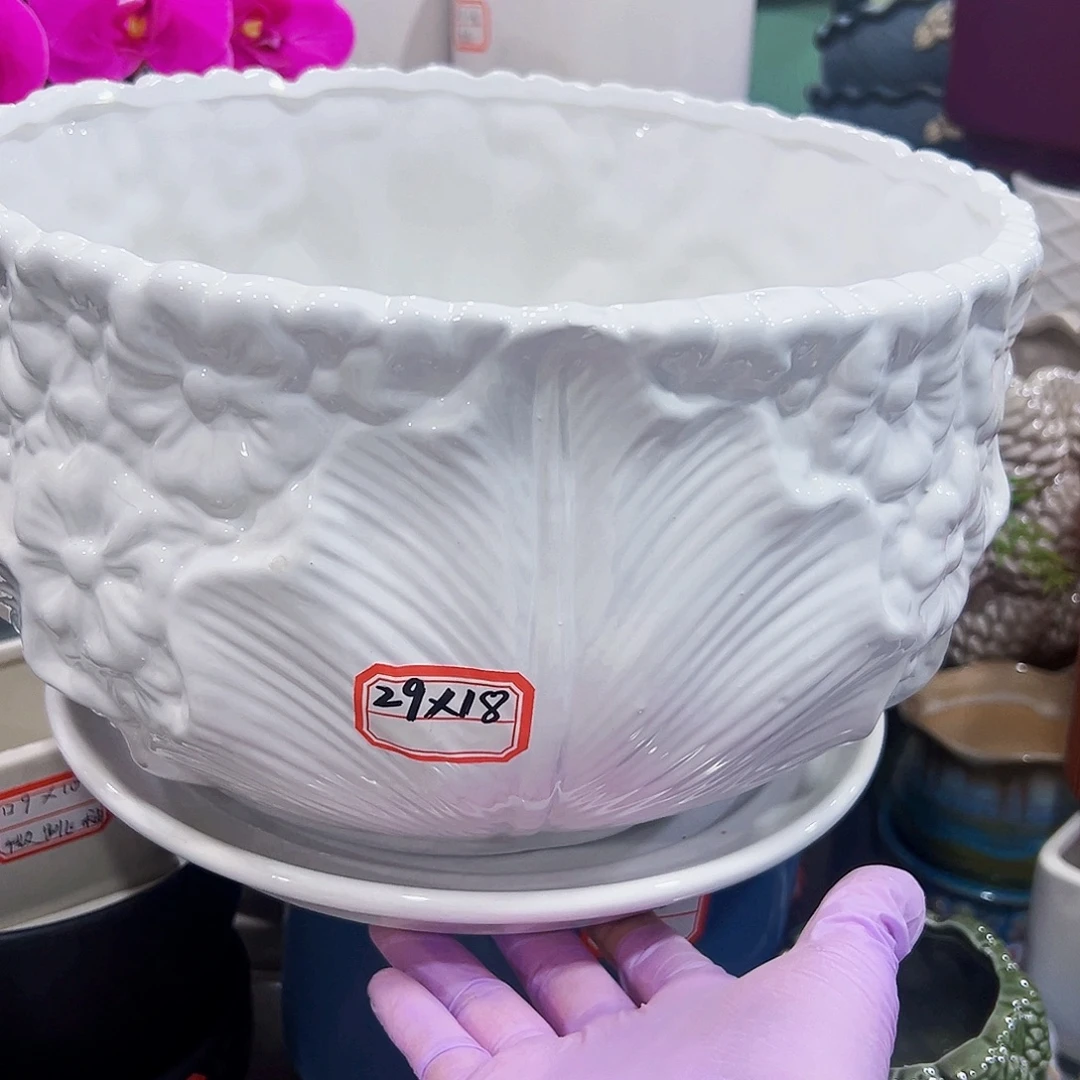 有孔外贸尾单陶瓷花盆凑单10米包邮