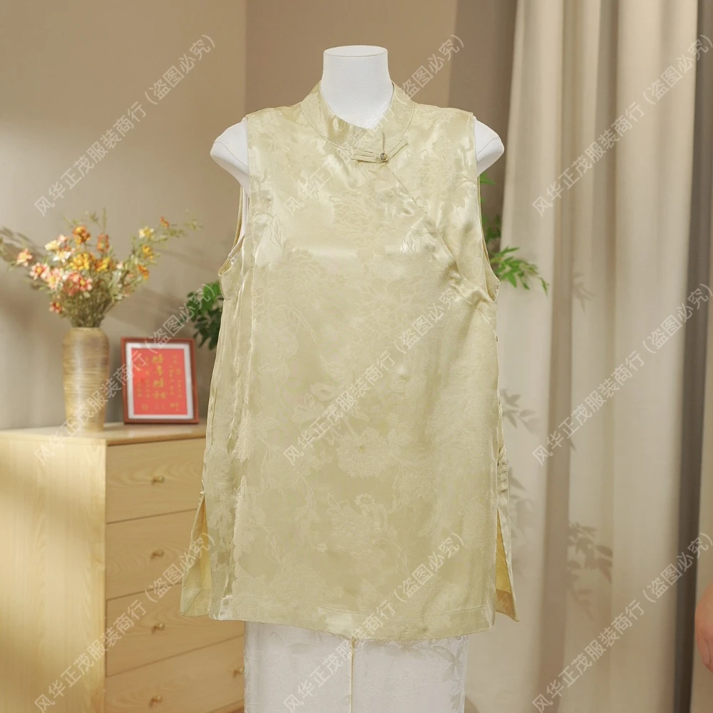 【3133】 2025-新中式国风重工提花春款无袖气质裙