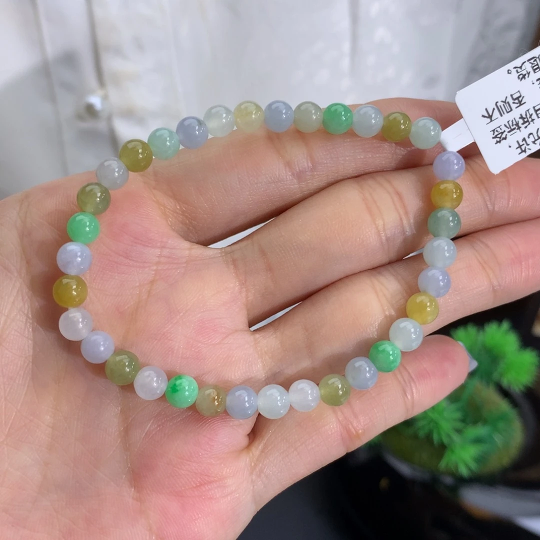 翡翠未镶嵌手串卡5细润多宝手串