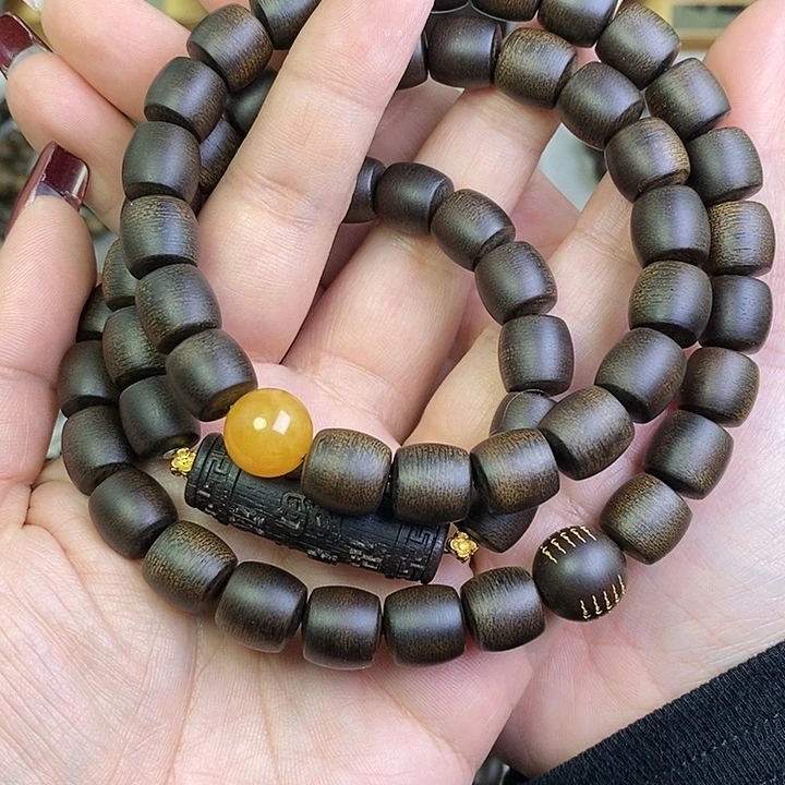 沉香手串?*?越南芽庄白棋楠1.0设计款