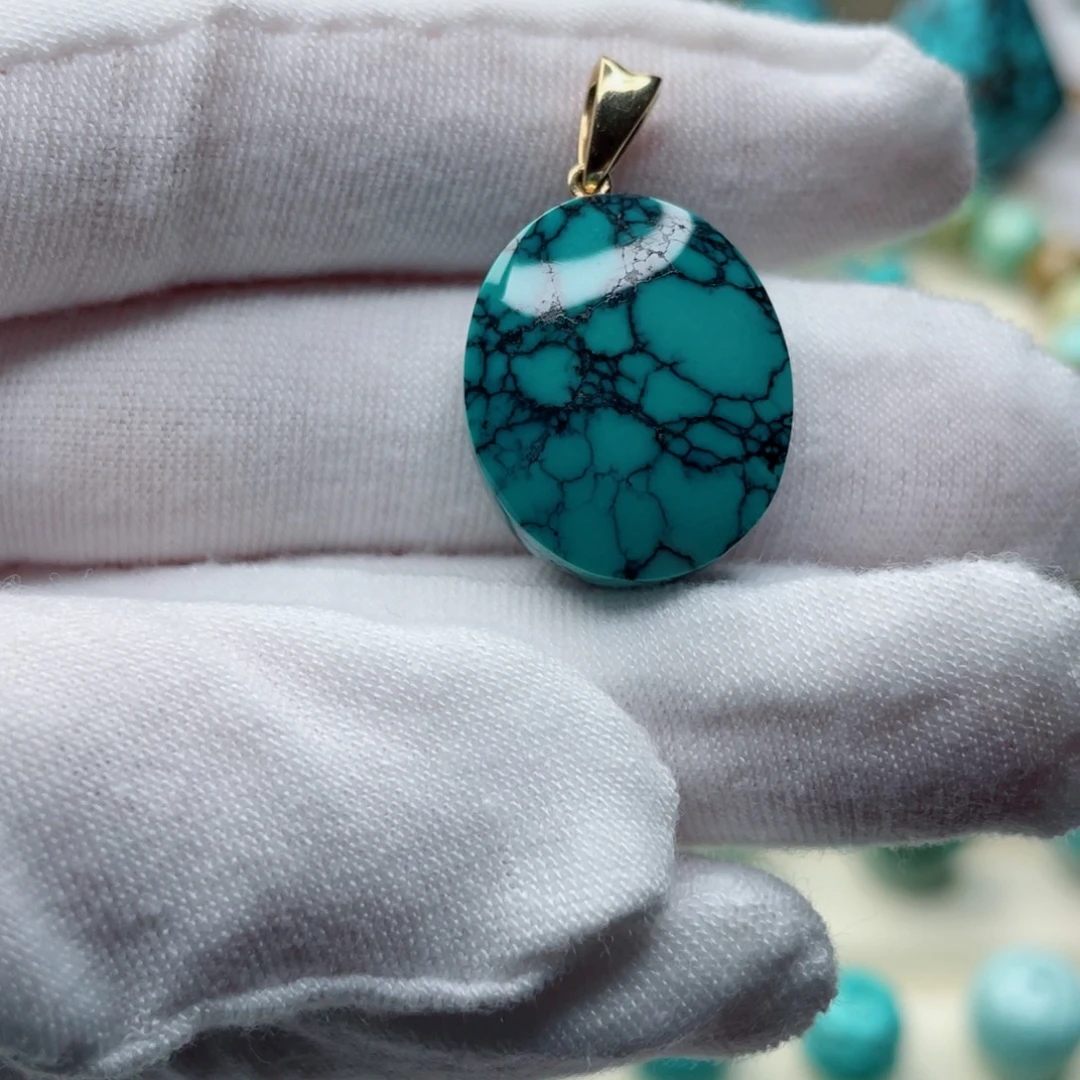 绿松石18K金镶嵌珠宝奇石