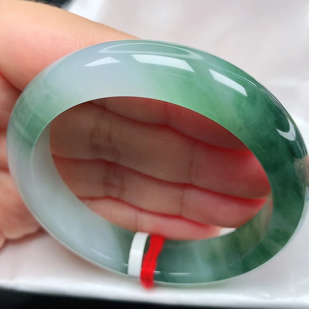 未镶嵌手镯翡翠8冰胶绿光森林