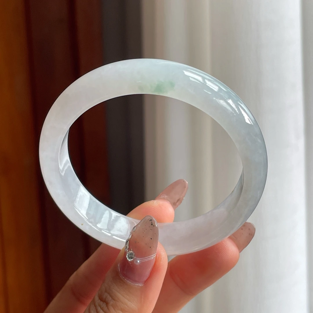 敏格拉芭缅甸天然A货翡翠手镯正品玉镯子圆条手镯正圈手镯翡翠玉