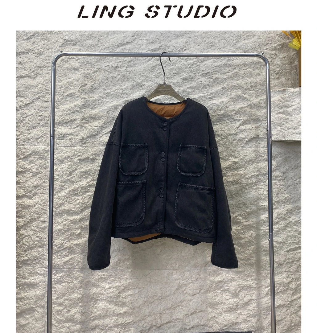 90白鸭绒-零零2024冬季时尚牛仔羽绒服3110752