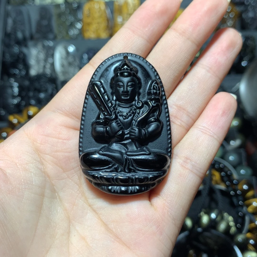 未镶嵌黑曜岩吊坠(赠链)泥****快