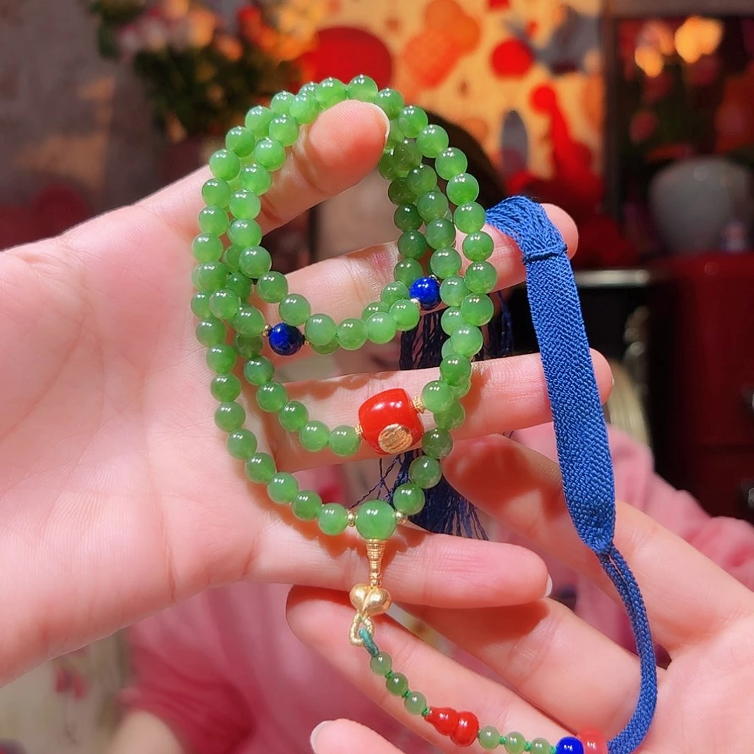 手链18K金镶嵌和田玉手串