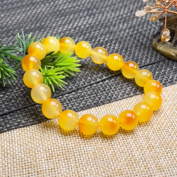 10mm典藏爆款轻奢风冰飘黄手链多样性发一件  FC-274号