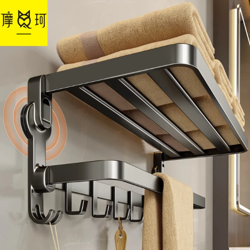 毛巾架浴室吸盘毛巾架吸盘置物架卫生间洗漱台吸盘式壁挂收纳架子