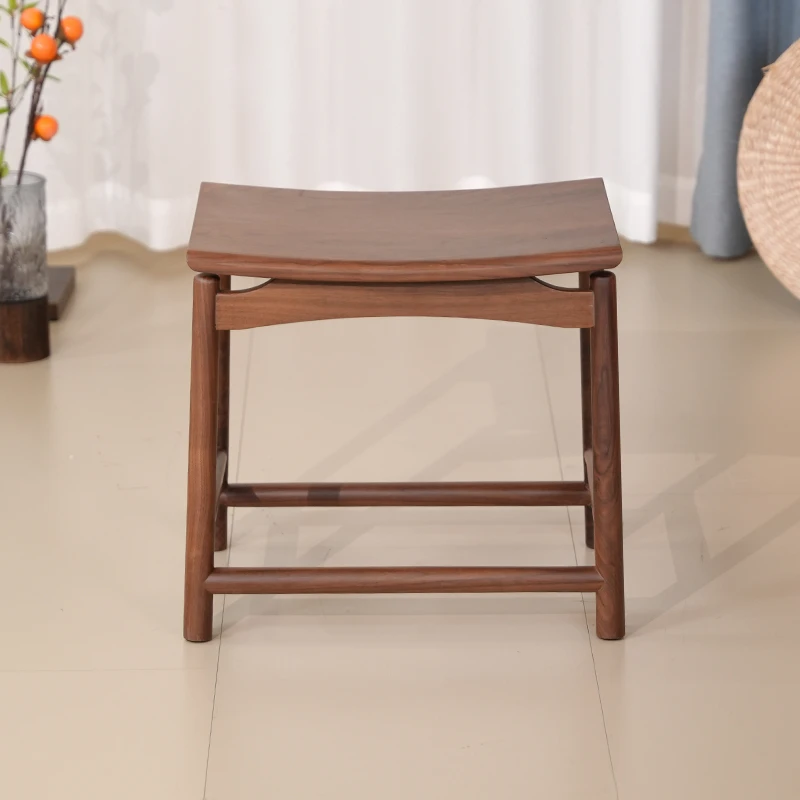 北美黑胡桃木实木原木元宝凳茶凳餐凳茶桌凳家用禅意简约