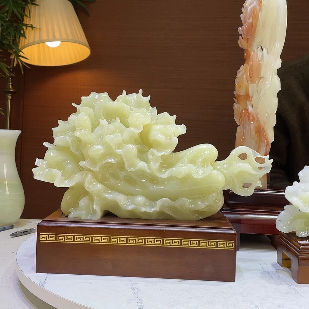 玉精品天然玉石白菜摆件