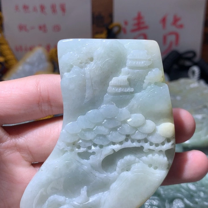 翡翠未镶嵌颈饰保真天然a货翡翠