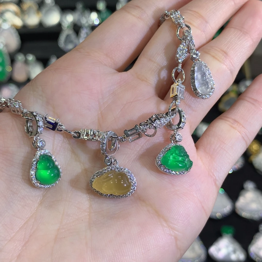 福***旺玛瑙/玉髓银S925镶嵌手链