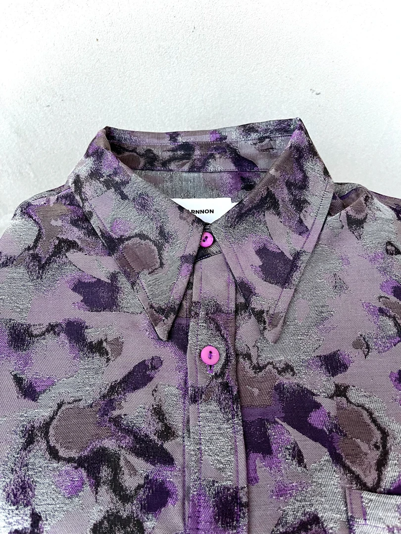 VIPstudio 【25春夏】 定制复古提花垂感抗皱亲肤感尖领衬衫