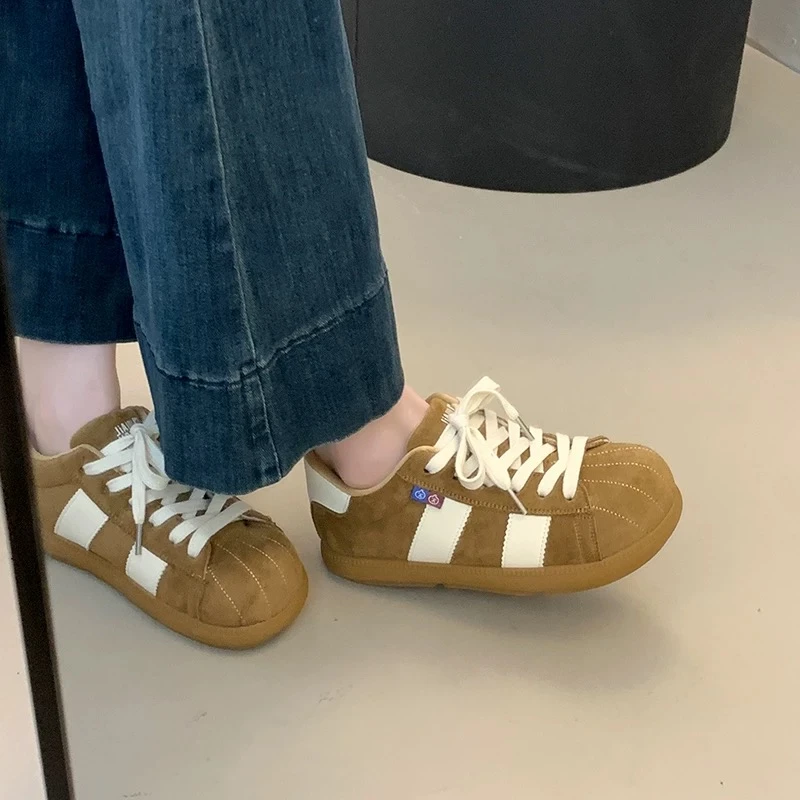 厚底德训鞋女2025年新款秋季平底休闲运动板鞋百搭阿甘鞋