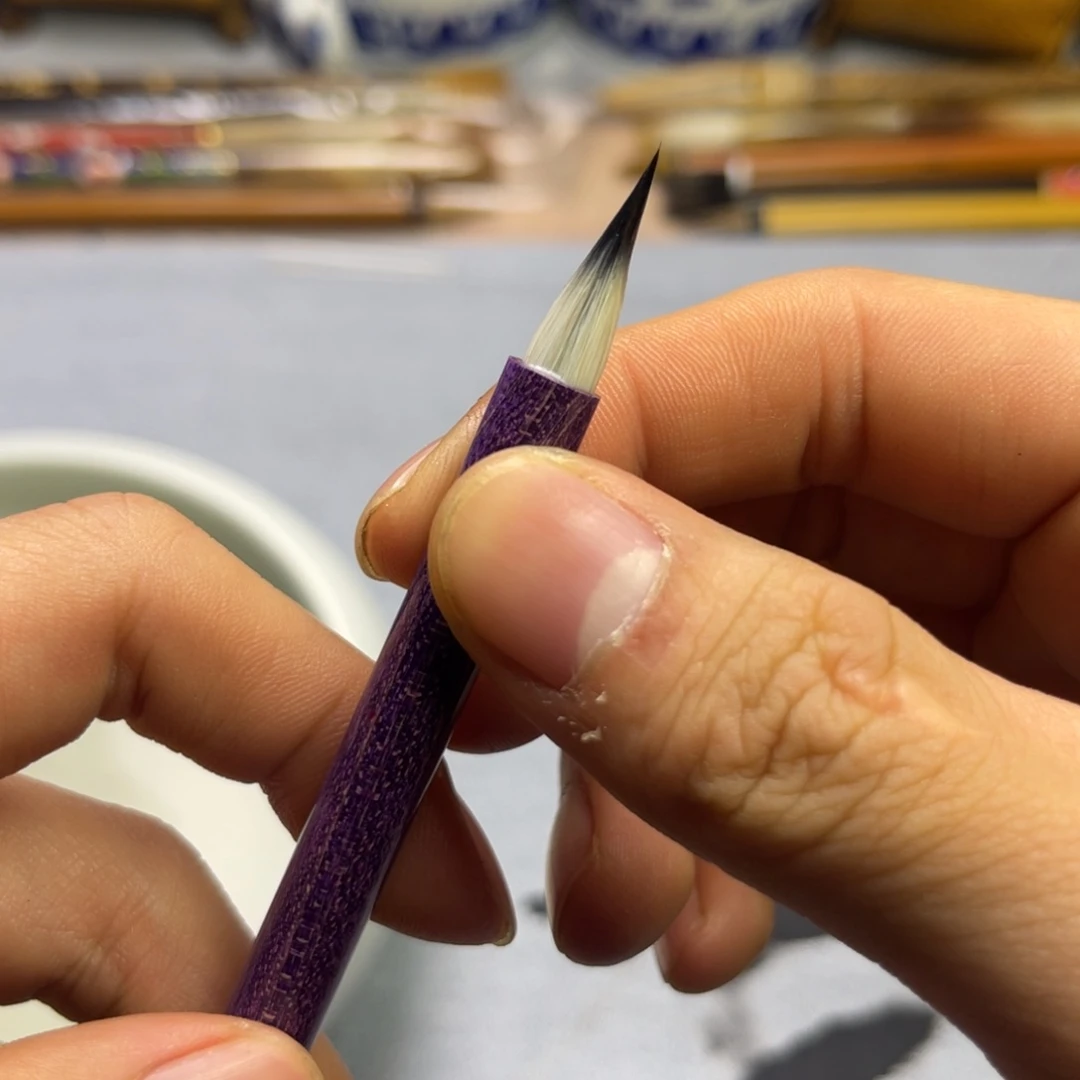 两支纯七紫三羊小楷福利