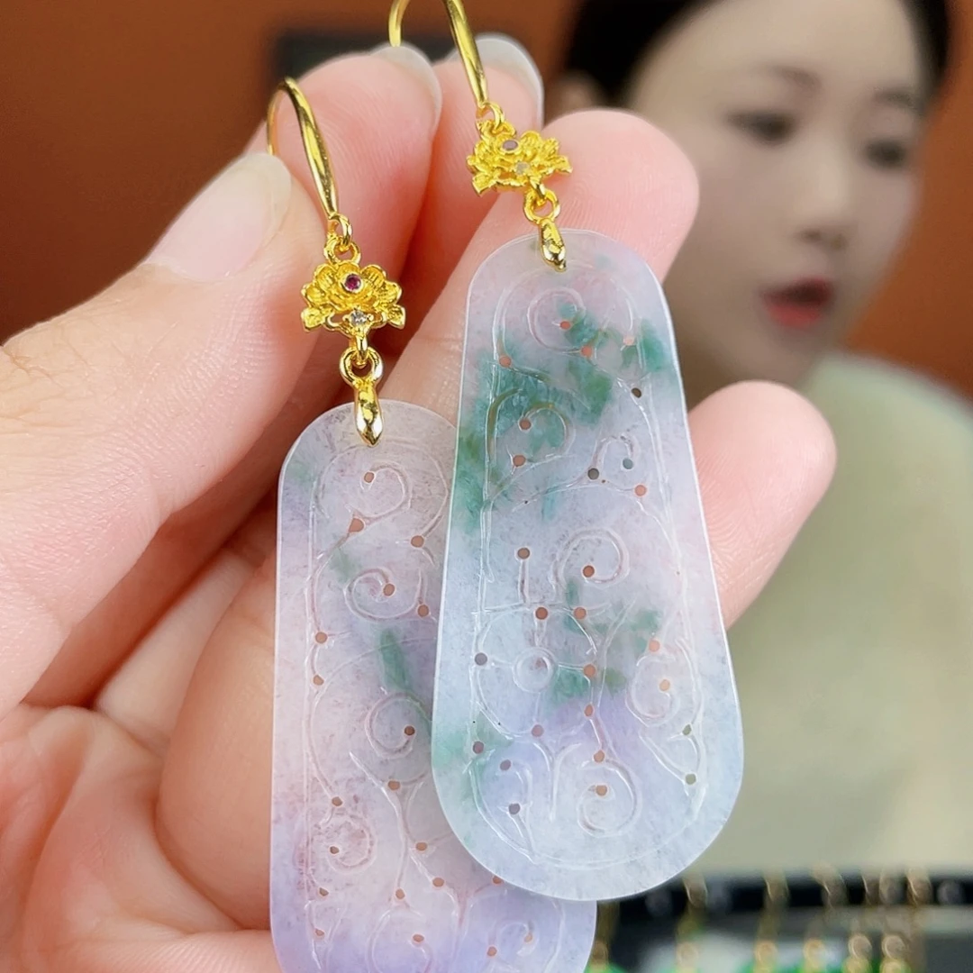 翡翠未镶嵌耳饰饰品