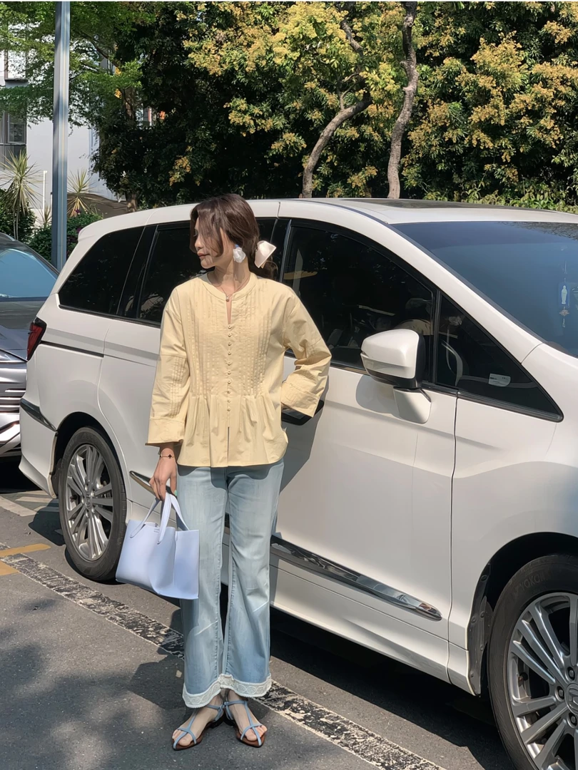 【DUOMI】新款女装百搭时尚小众风格设计感衬衫上衣D6610