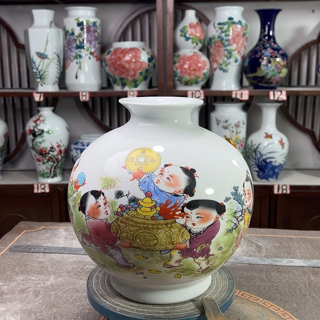 陶摆件景德镇陶瓷石进宝