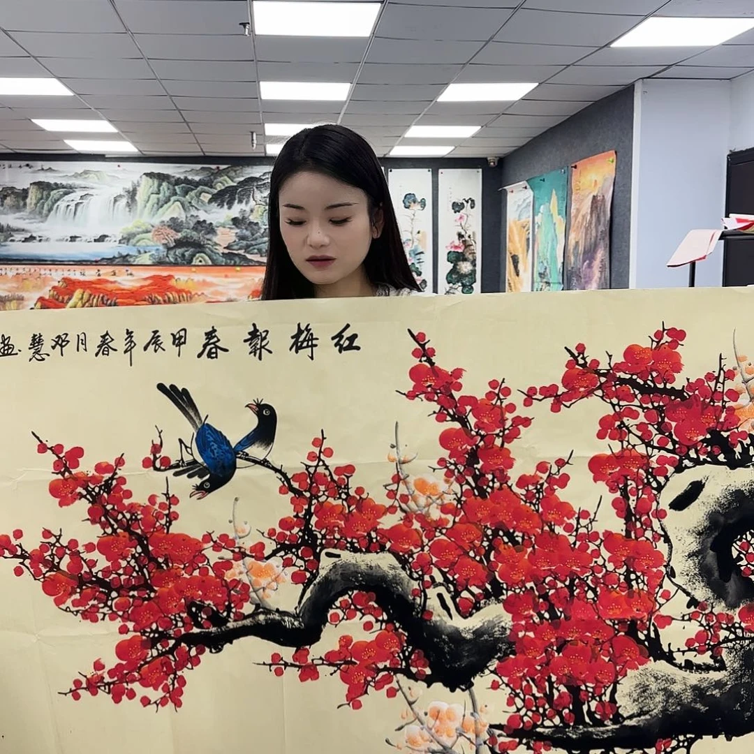 国画作品小姐姐放漏中