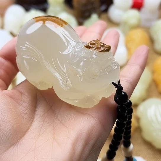 好***双玉天然玉石手把件