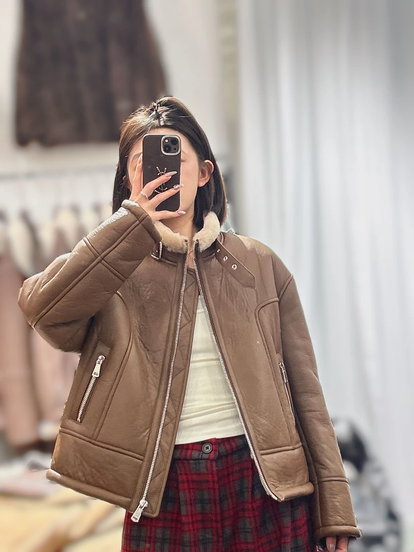 【大晶皮草】反季浮力原生态美利奴绵羊皮毛一体皮草外套32606