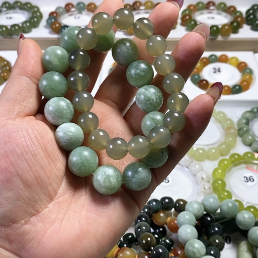 【闪购商品】未镶嵌蛇纹石玉手链Y*。卡12，卡16