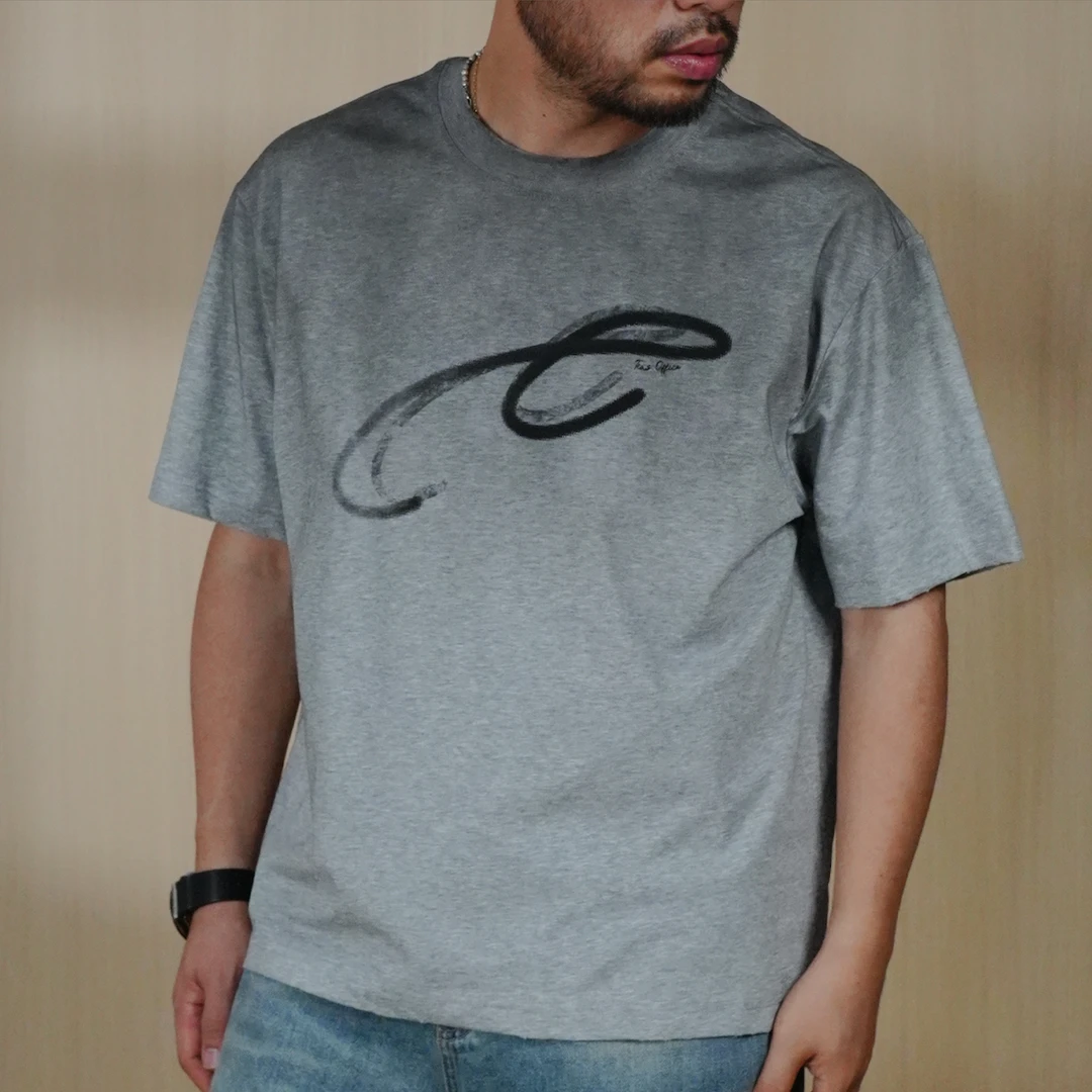 TIAS【1】雾面轻薄喷绘涂鸦做旧宽松短袖T恤T2201006