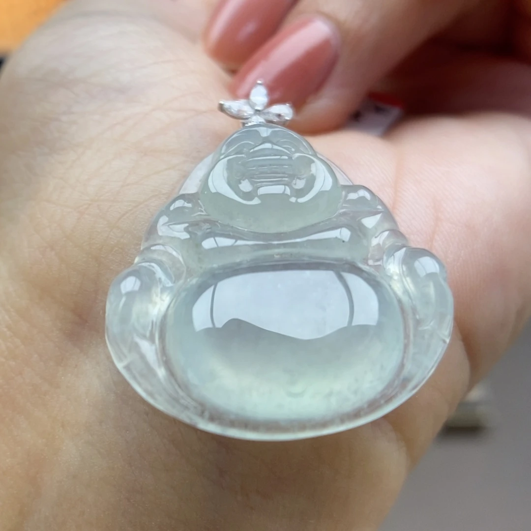 翡翠18K金镶嵌颈饰吊坠61