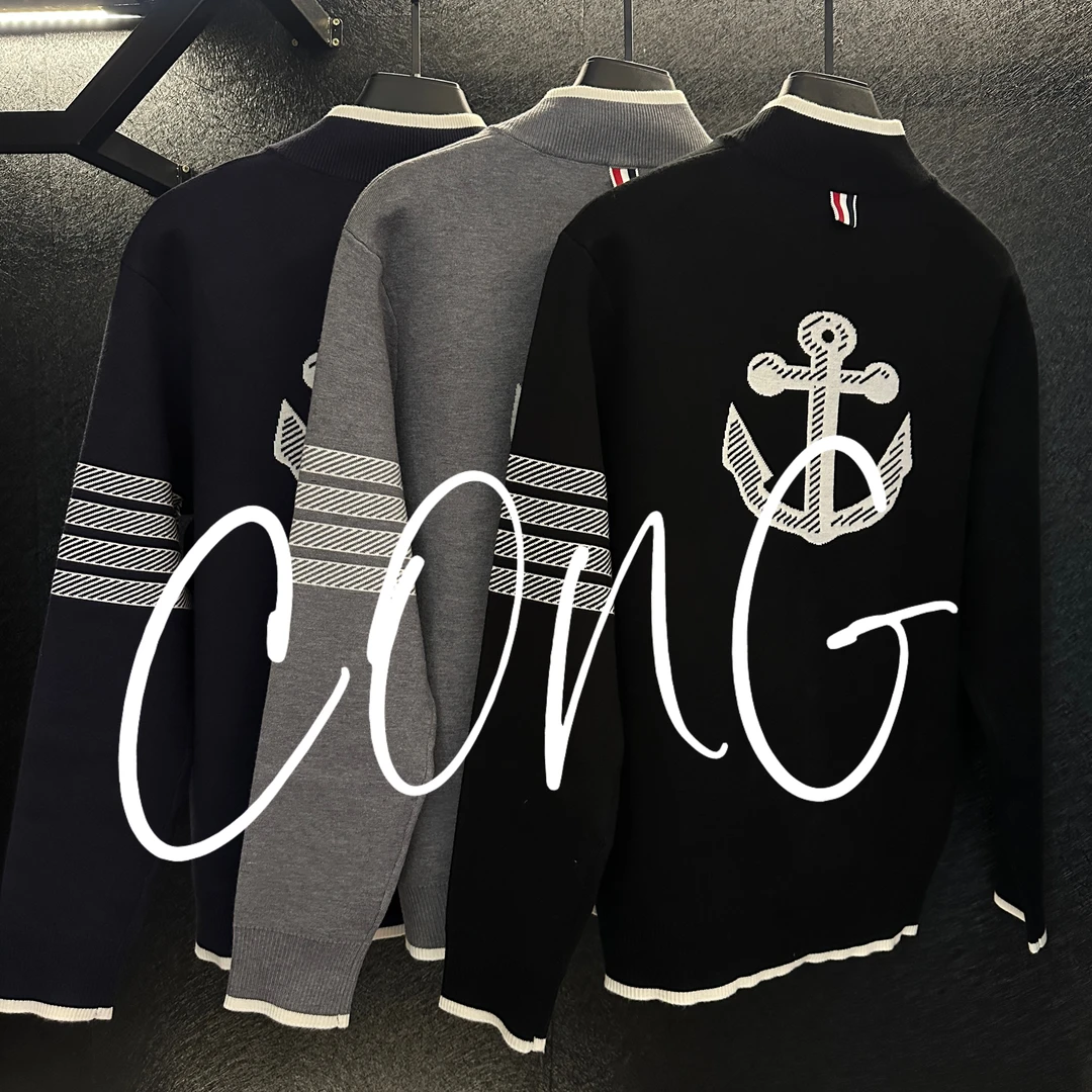 轻《CONG》男士毛衣春冬新品时尚立领修身线衣开衫78537
