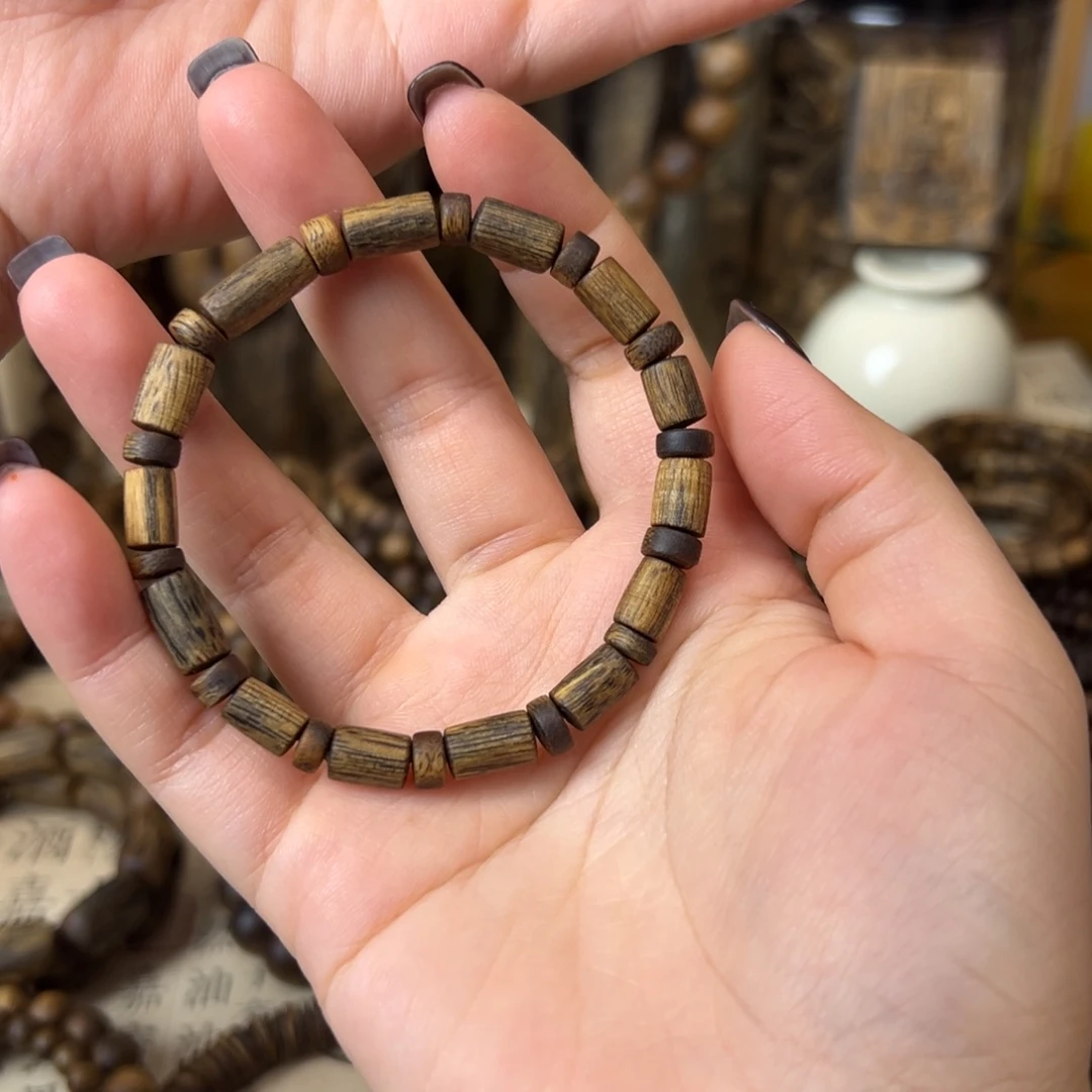 沉香碎屑沉香桶珠单圈