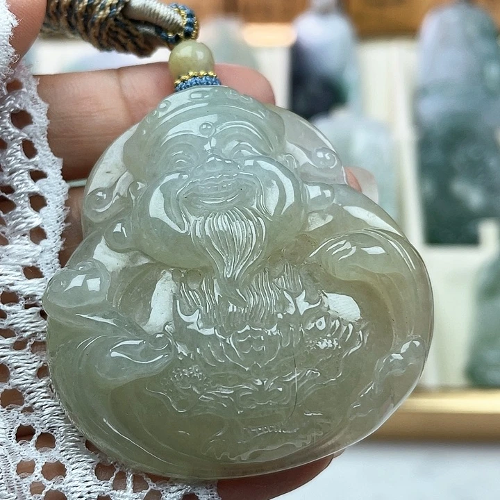 翡翠未镶嵌颈饰天然翡翠A货黄财神
