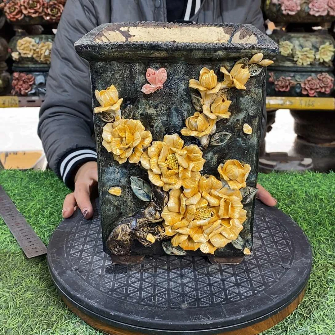 红陶青藤花器多肉花盆