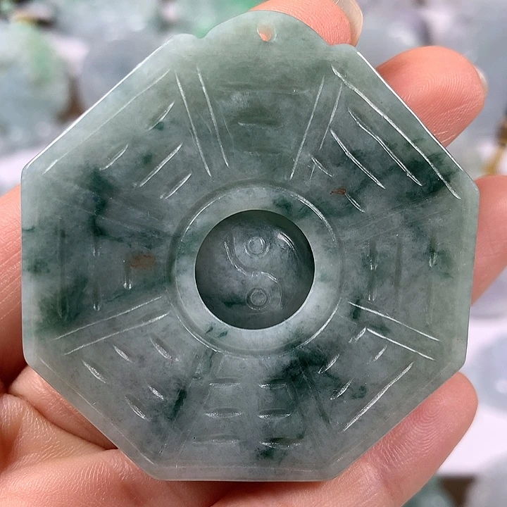 颈饰未镶嵌翡翠时来运转大八卦两两面工艺福利