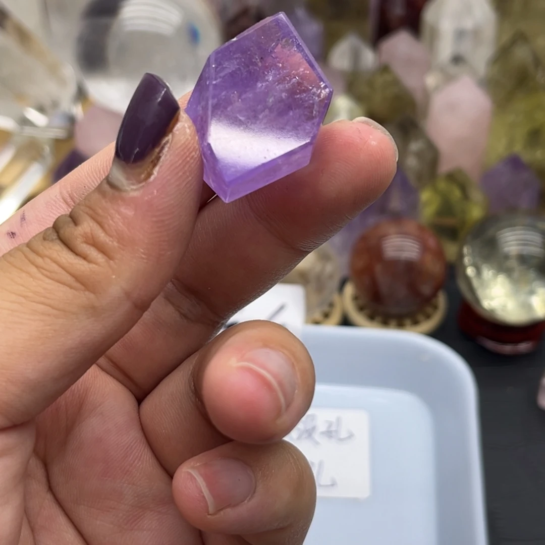 未镶嵌珠宝半成品水晶41 薰衣草紫水晶随行