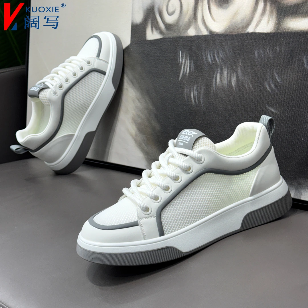 小白网面鞋子男款夏季干净感痞帅男鞋低帮薄款开车板鞋运动休闲鞋